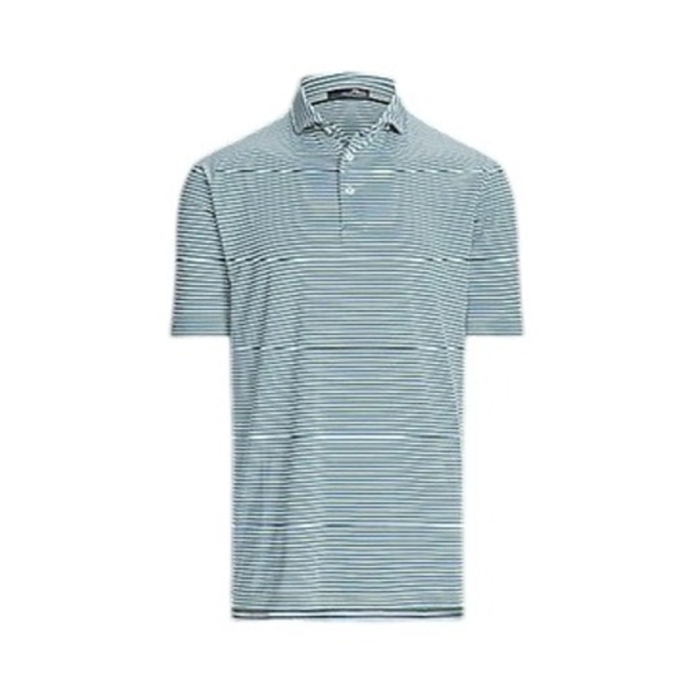 RLX Ralph Lauren Mens Golf Polo‎ Shirt Striped Performance Short Sleeve Blue L